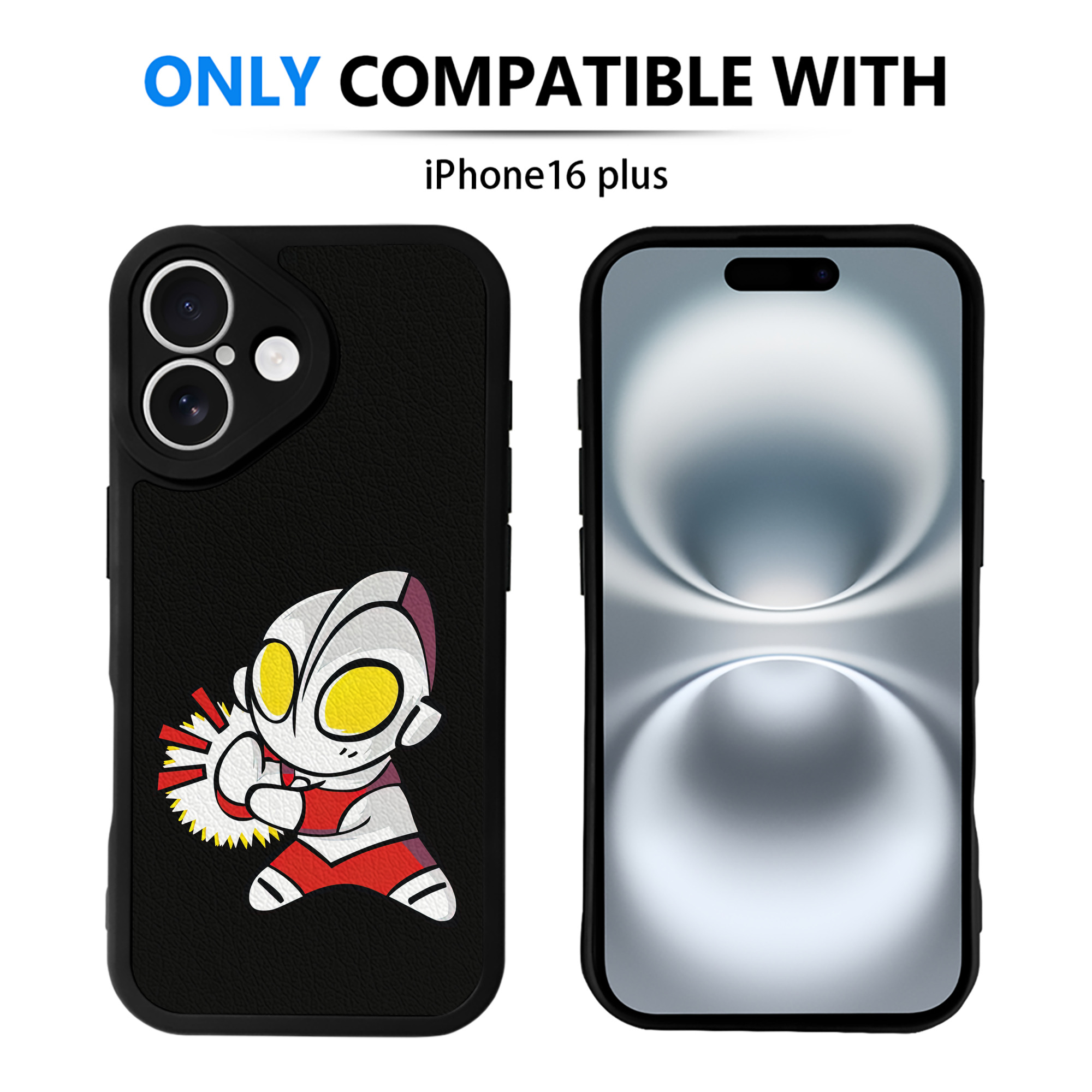 （画像用） ウルトラマン Ultraman 【iPhone 16シリーズ対応】シリコンスマホケース（レザー調） 材質：シリコン
